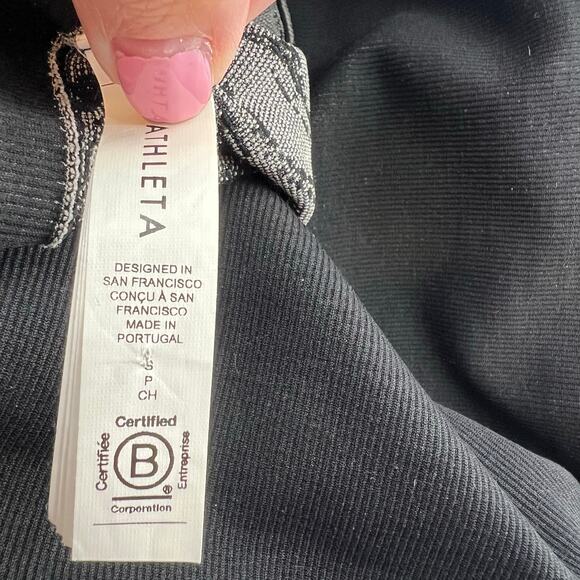 Athleta BUNDLE lot Aurora Shine tight Black & Cabernet Marble Seamless sz small - Picture 12 of 14